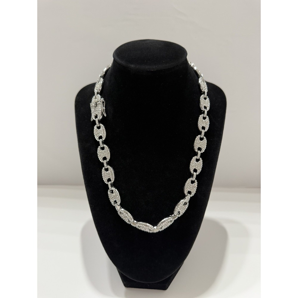 iced out puffy mariner chain vvscz over stainless 20inch 12.5mm waterresist